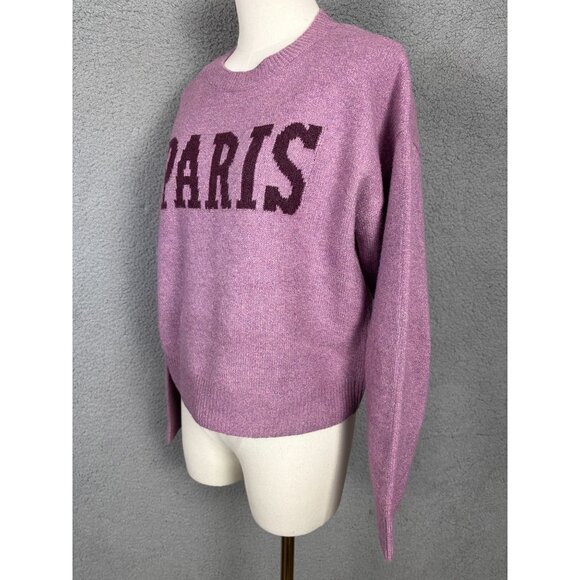 Hooked up by Iot Juniors' "It Girl" Paris Crewneck Sweater Purple Size Small NWT - Picture 4 of 8